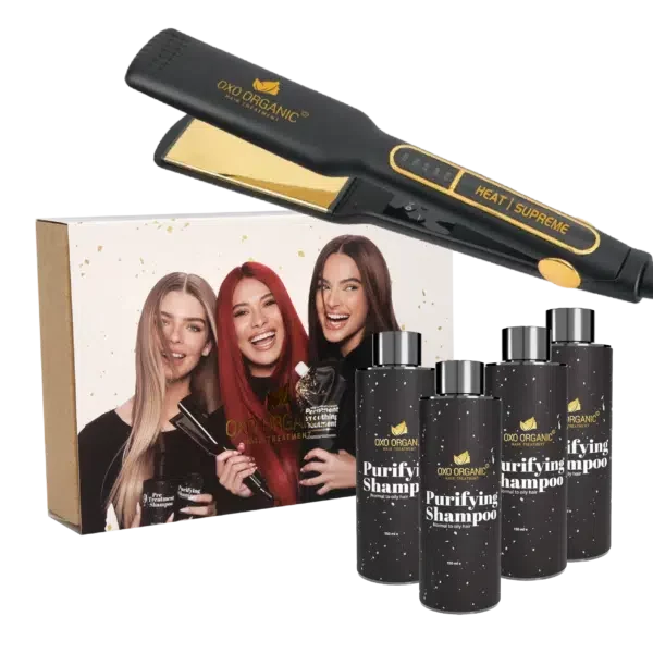 ערכת התנסות OXO ORGANIC מקצועית לספר + מחליק מקצועי HEAT SUPREME PROFESSIONAL